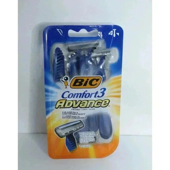 Bic Comfort 3 Advance Disposable Razors (4 Count) New Unopened Package - Picture 1 of 8